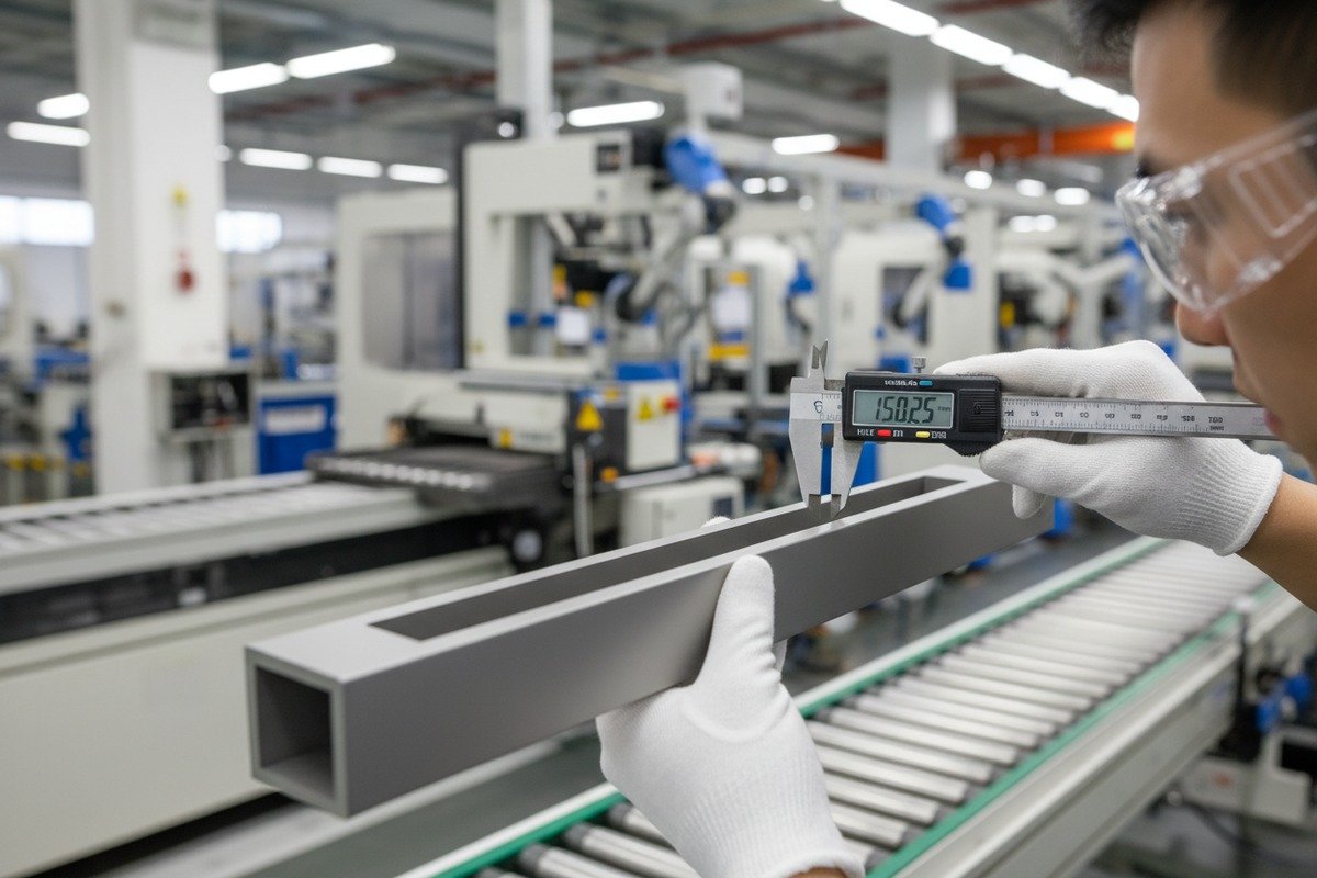 LiliTONG factory workshop - quality inspection and finishing of aluminum furniture handles