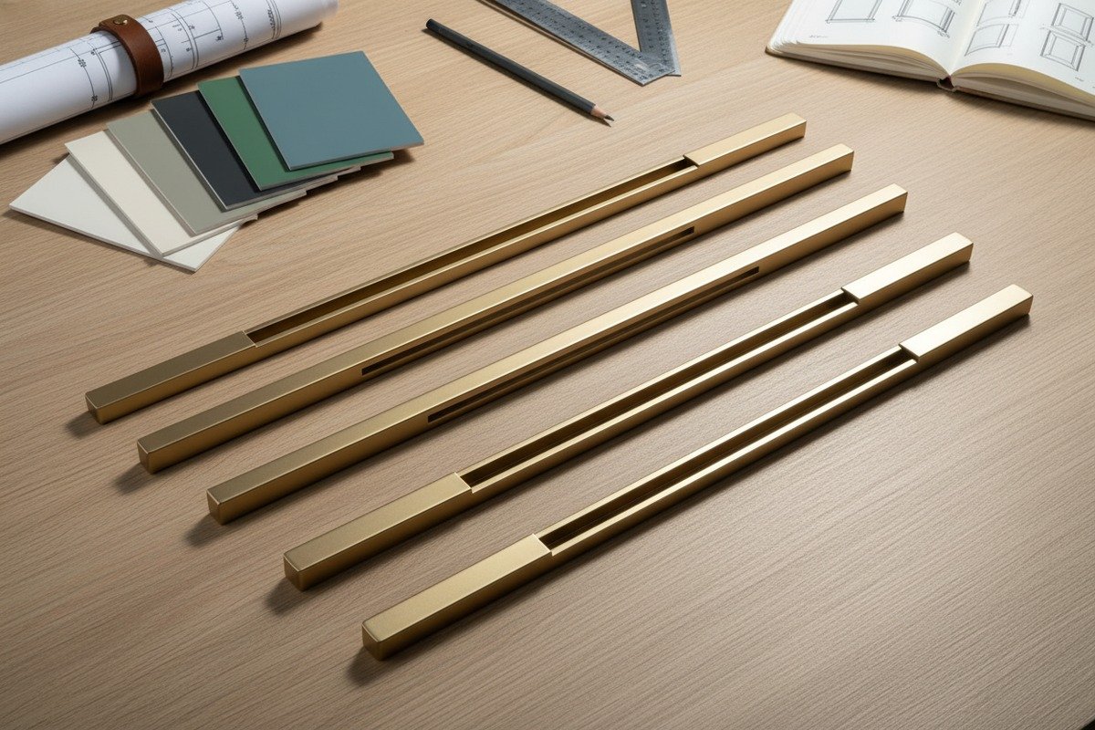 Customization options for aluminum handles including length finish color and mounting style for factories (ID#3)