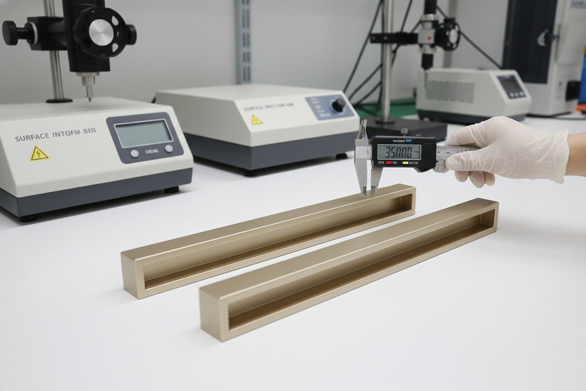 Quality control process for imported cabinet handles including inspections and factory audits (ID#5)