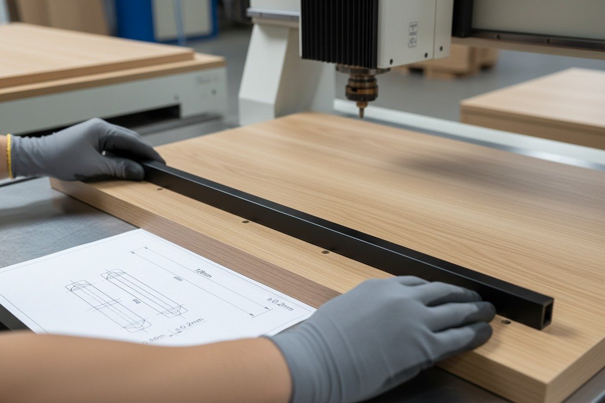 Handle Hole Spacing Standards Verifying handle hole spacing and drilling standards with technical drawings and CNC jigs (ID#2)