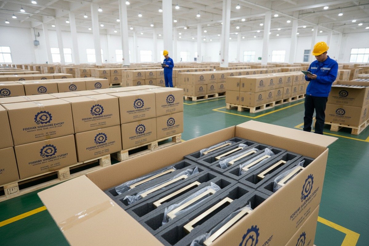 Customizable branding and packaging options including finishes and inserts for furniture handle brands (ID#5)
