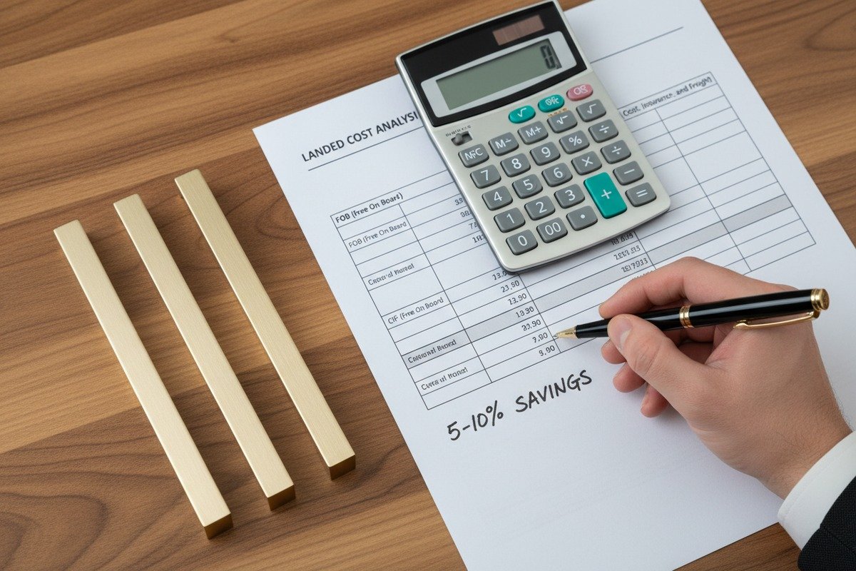 Landed Cost Calculation Calculating total landed cost differences between FOB and CIF for aluminum handle imports (ID#2)
