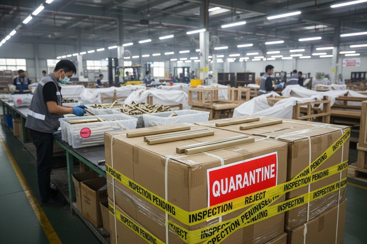 Immediate steps for documenting and quarantining defective aluminum handle shipments from suppliers (ID#2)