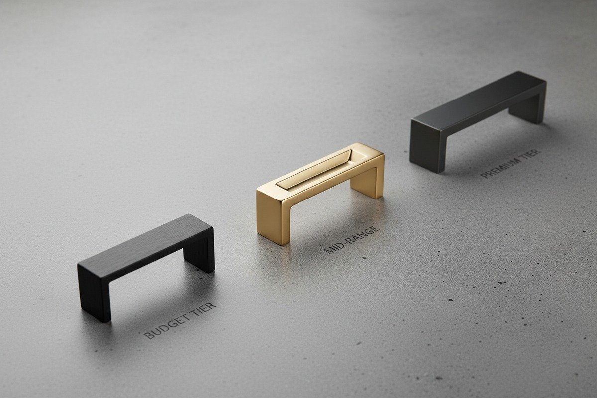 Categorizing aluminum cabinet handles into budget, mid-range, and premium price tiers (ID#2)