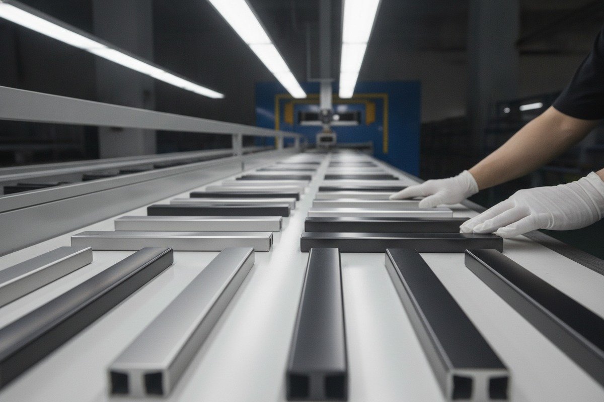Aluminum Surface Treatment Options Surface treatment options for aluminum handles like anodizing, powder coating, and brushing (ID#4)
