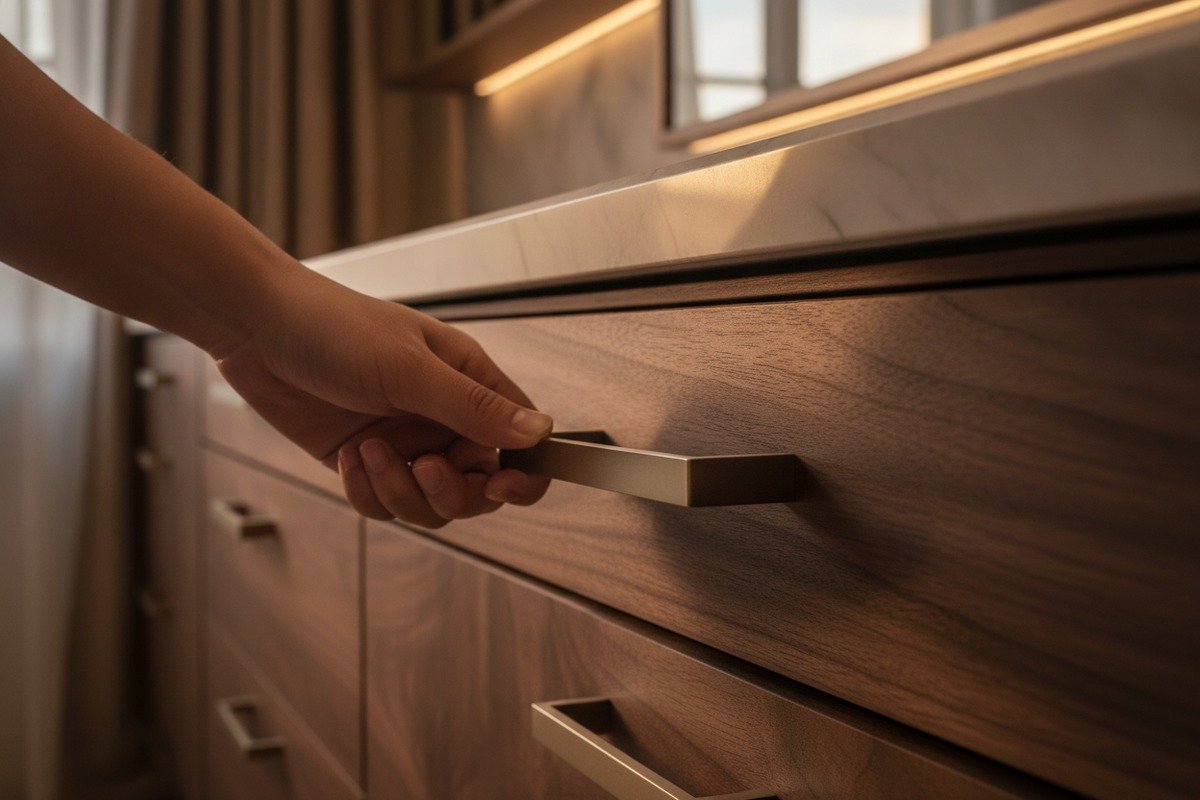 Custom aluminum handle profiles and lengths for specific cabinet door requirements (ID#4)