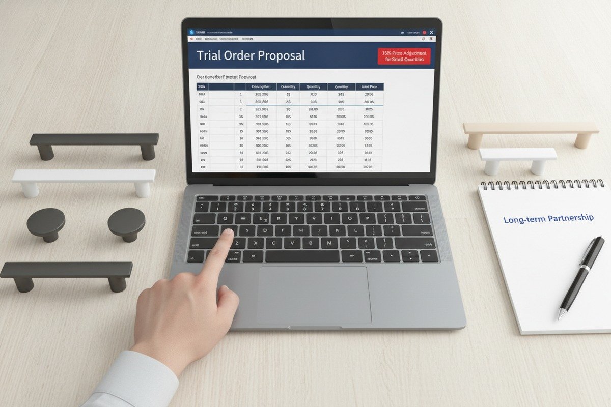 Negotiating Lower MOQ Strategies Negotiating lower MOQ for aluminum handle trial orders through quality tests and price adjustments (ID#2)