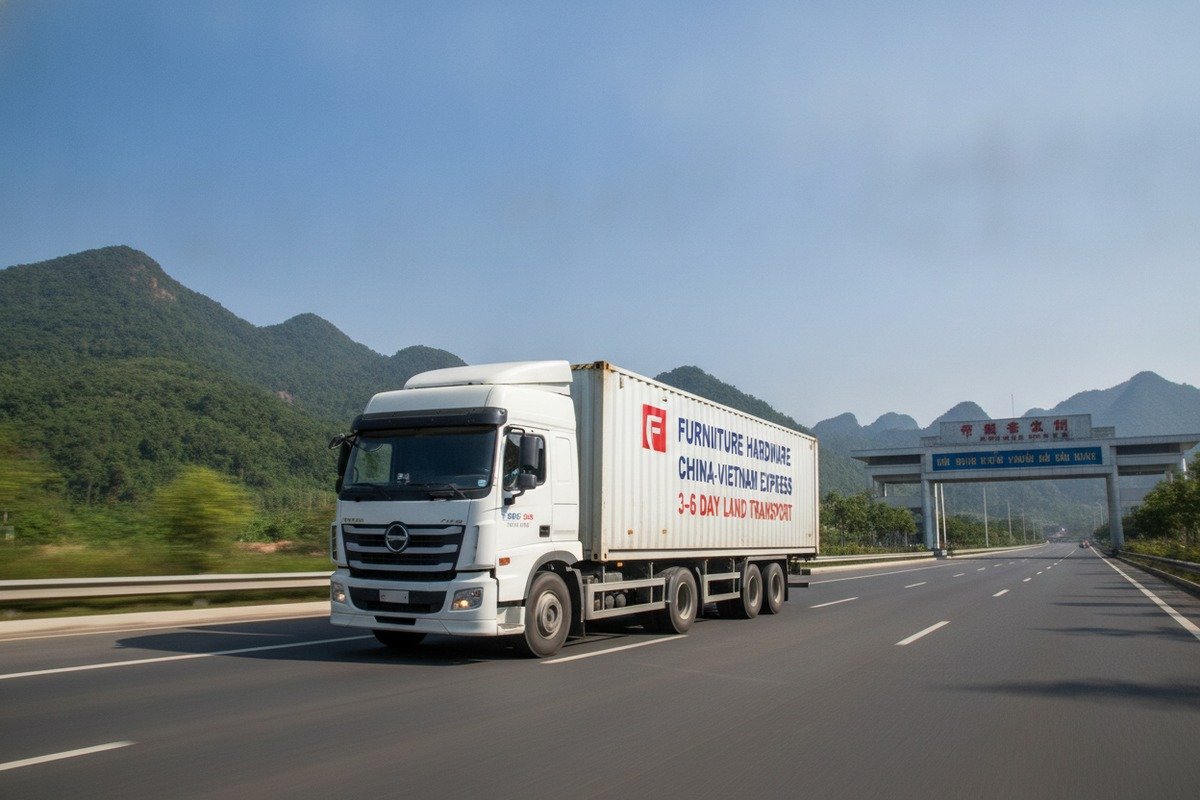 Fast Land Transport Benefits Fast land transport for furniture hardware delivery from China to Vietnam with simple customs (ID#3)