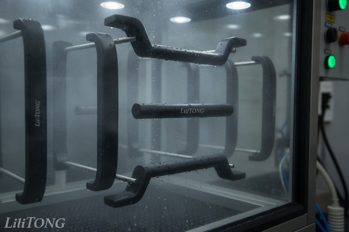 Quality Inspection Steps Quality inspection steps for custom handle samples including salt spray and strength testing (ID#4)