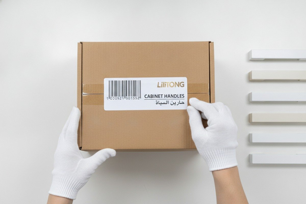 Branding and Labeling Requirements Communicating custom branding and labeling requirements for aluminum handle manufacturing with detailed specifications (ID#2)