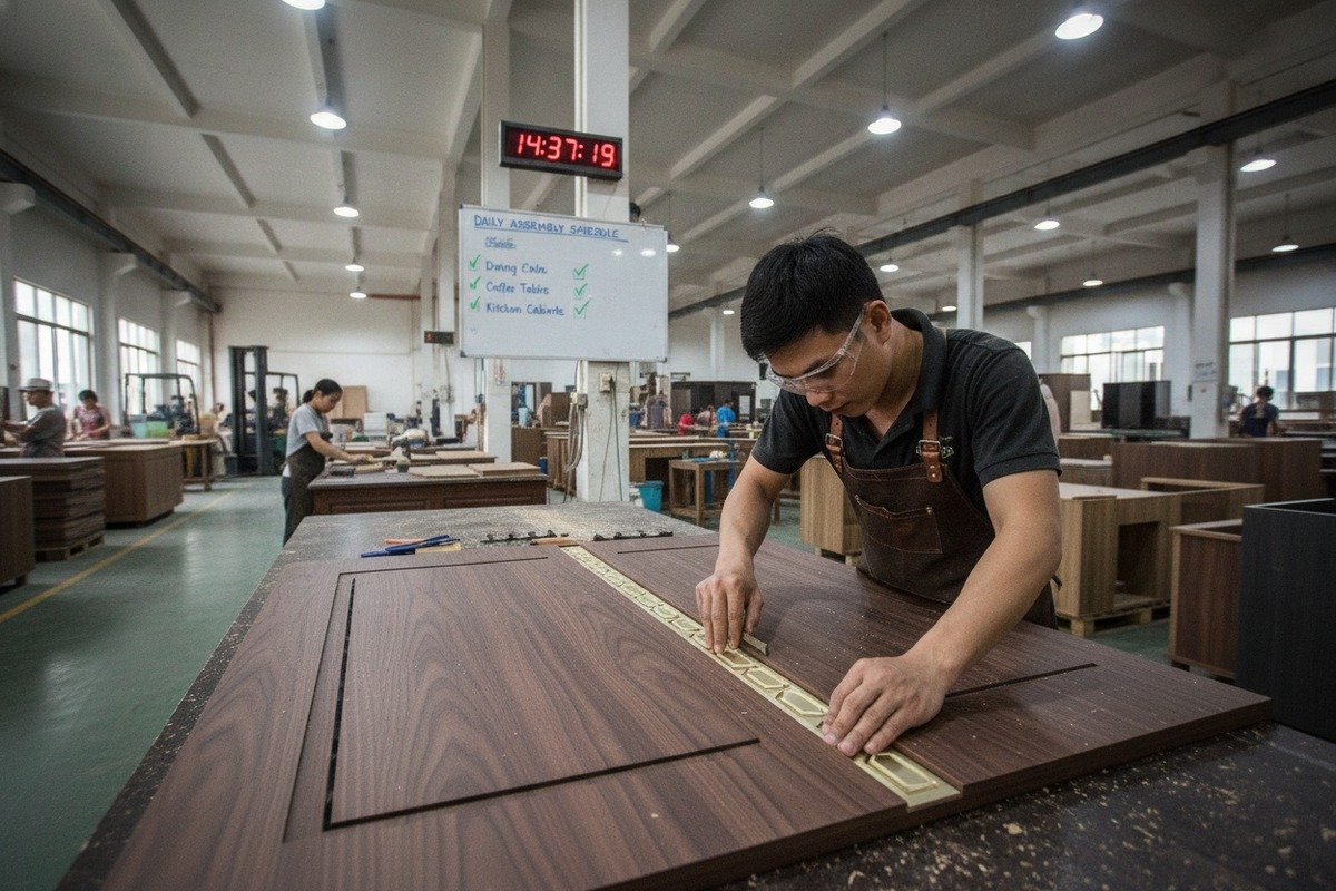 Penalties for late delivery including liquidated damages and refund rights for furniture production schedules (ID#3)