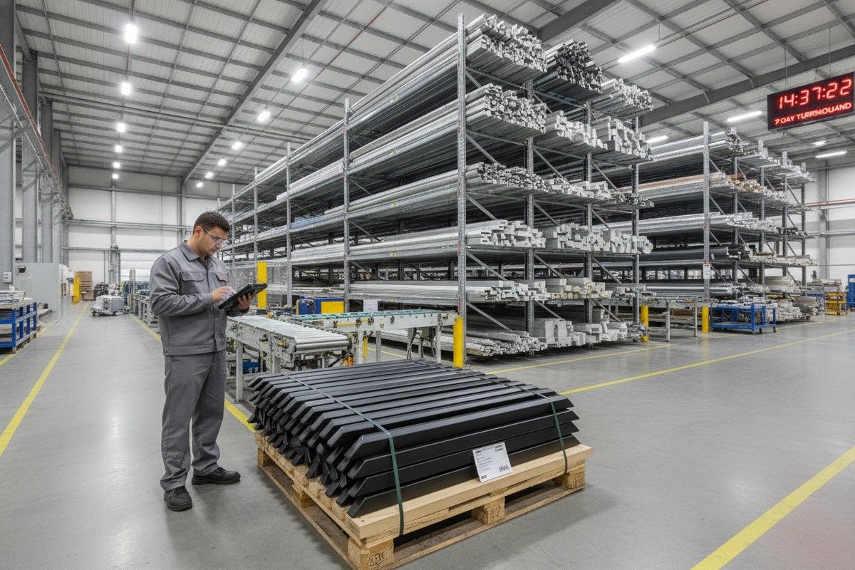 Verifying Fast Delivery Claims Verifying supplier production workflow and raw stock for 7-day custom aluminum handle delivery (ID#2)