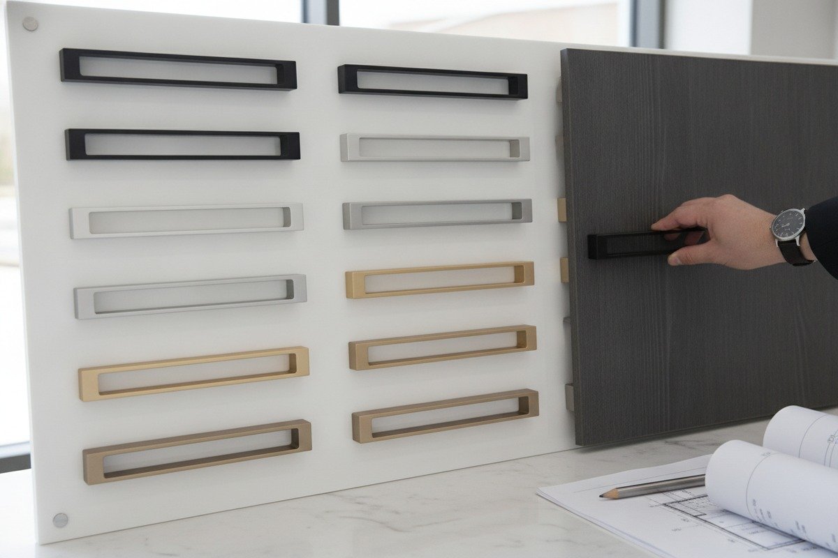 Trending Aluminum Handle Finishes Popular matte black and brushed silver aluminum handle finishes for Vietnamese furniture trends (ID#2)