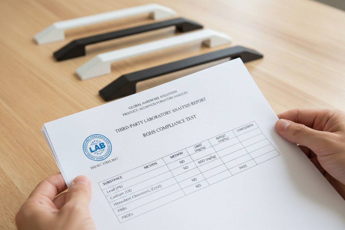 RoHS Certification Documents Essential RoHS certification documents and material composition certificates for aluminum handle manufacturing (ID#2)