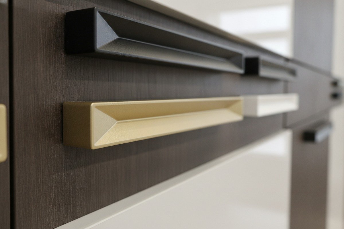 Anodized Finish Quality Comparison Smooth uniform anodized finish on 6063 aluminum furniture handles for premium retail displays (ID#2)