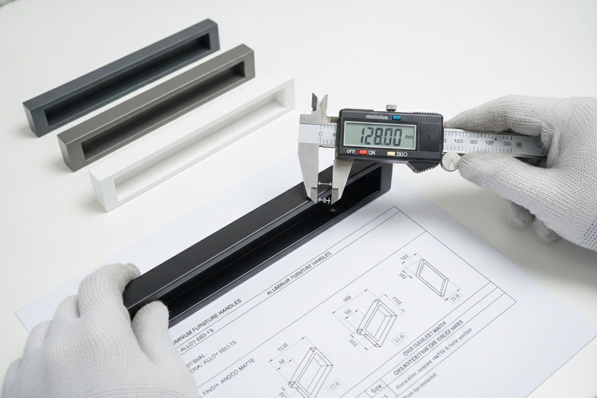 Structuring inquiries for aluminum furniture handle pricing tables with specific quantity levels and specifications (ID#2)