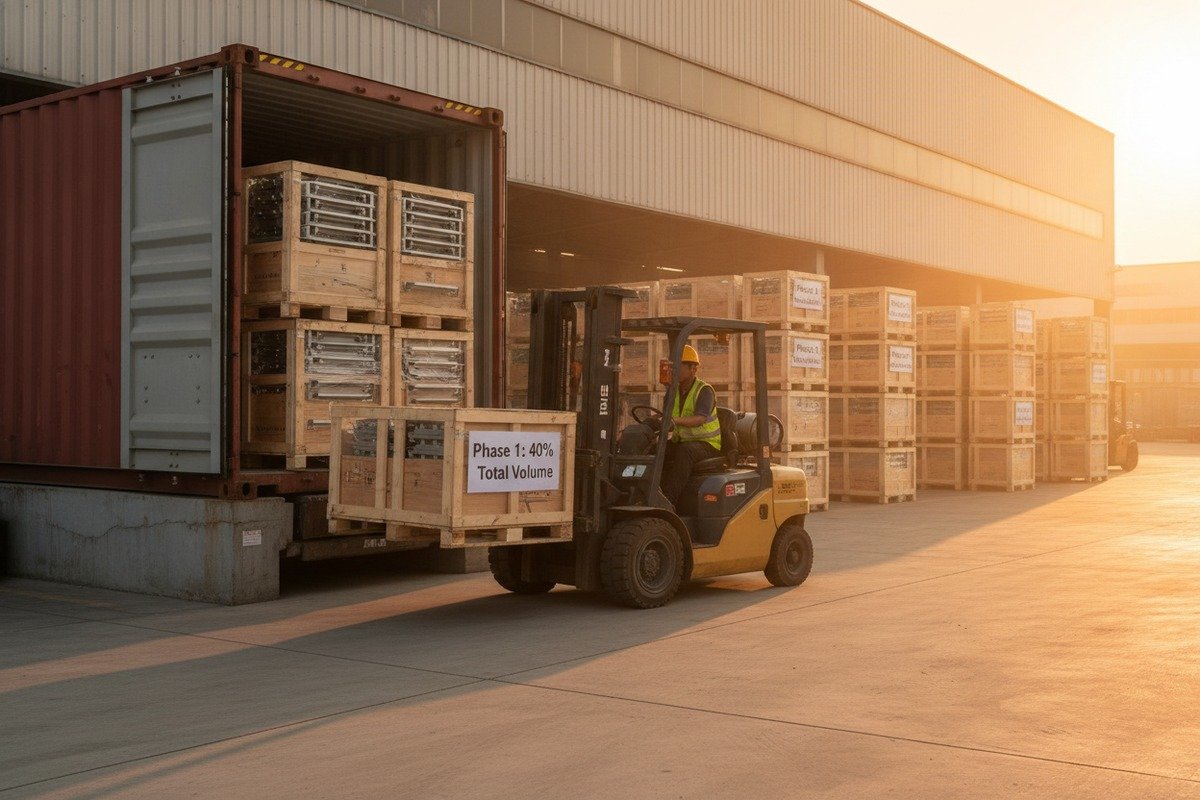 Contract terms ensuring quality consistency and inspection rights across staggered furniture handle deliveries (ID#5)