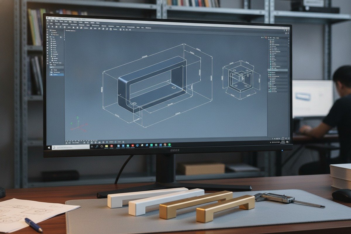 Aluminum handle manufacturer providing CAD drawings for custom OEM furniture hardware projects (ID#3)