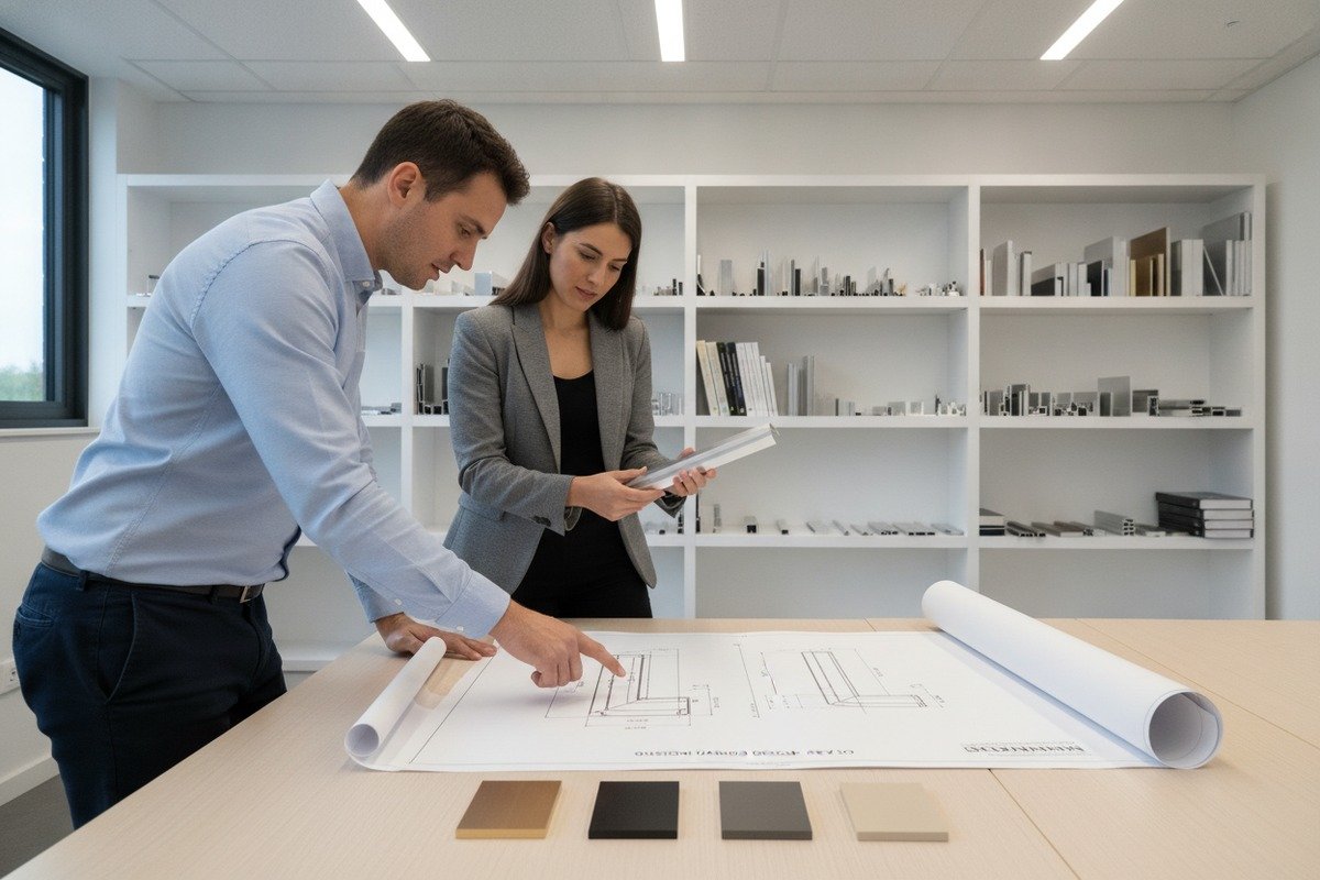 Technical documentation and mounting templates for ensuring aluminum handles fit specific cabinet designs (ID#5)