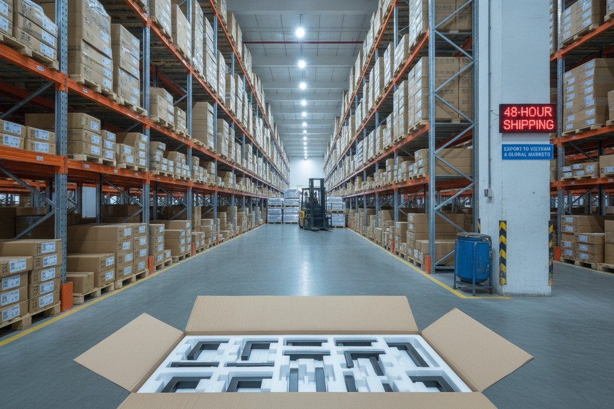 Ready-to-Ship Stock Benefits Ready-to-ship stock aluminum handles from Foshan inventory reducing sea freight delivery time (ID#3)