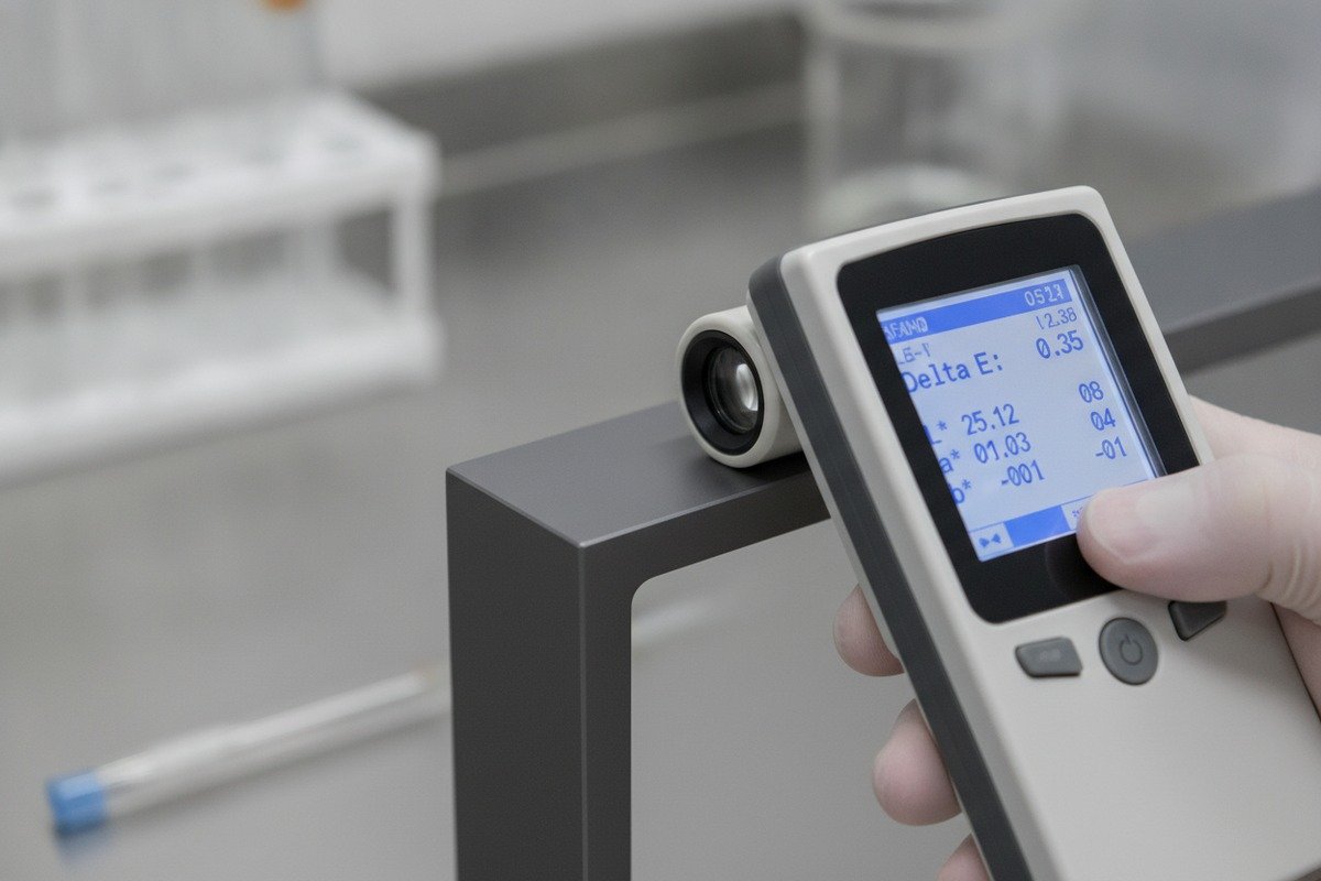 Measuring color consistency of aluminum handles using spectrophotometers and D65 daylight lighting (ID#2)