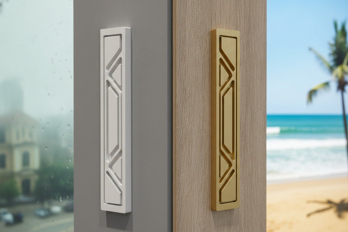 Surface Treatments for Humidity Anodized and powder coated aluminum handles for high humidity and coastal salt air (ID#2)