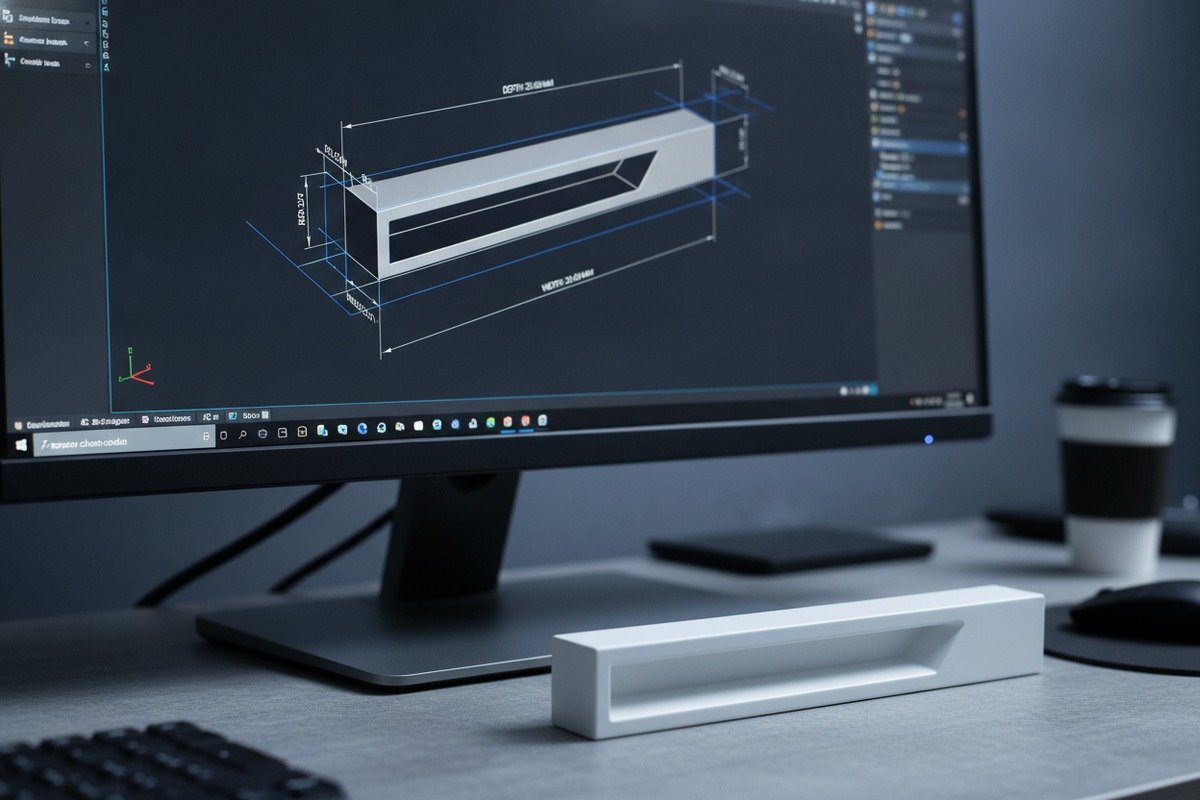 CAD File Formats Guide 3D CAD files and 2D drawings in STEP and DXF formats for aluminum handles (ID#2)
