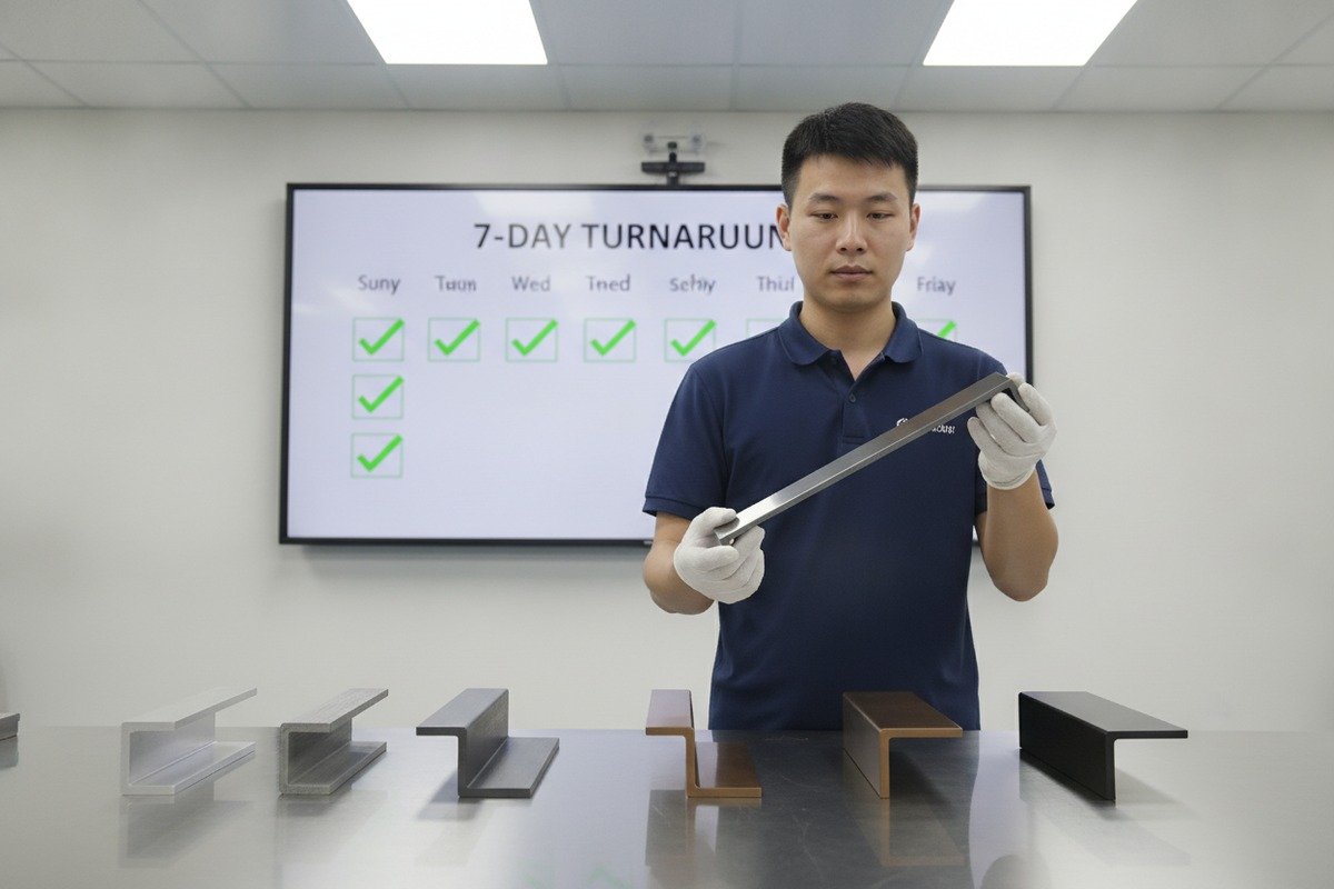 Custom aluminum handle sample turnaround time for furniture manufacturing projects (ID#2)