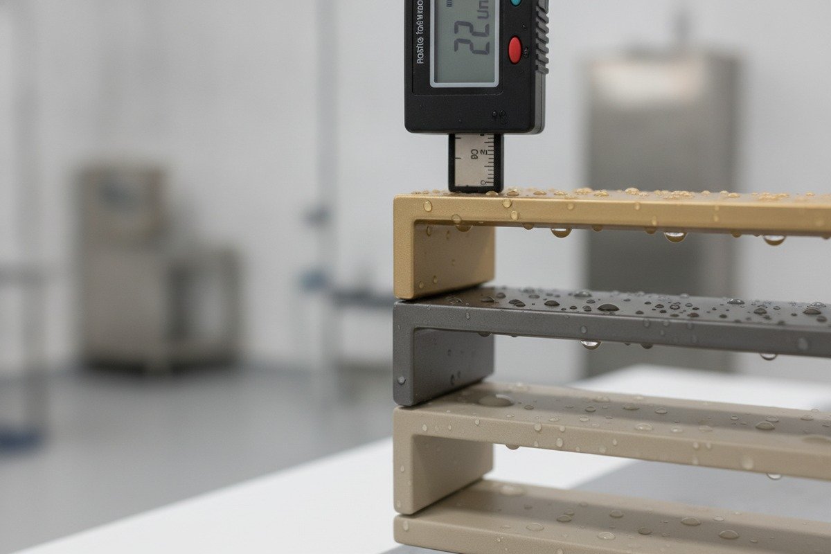 Surface treatment specifications including anodizing and powder coating to prevent handle oxidation (ID#3)