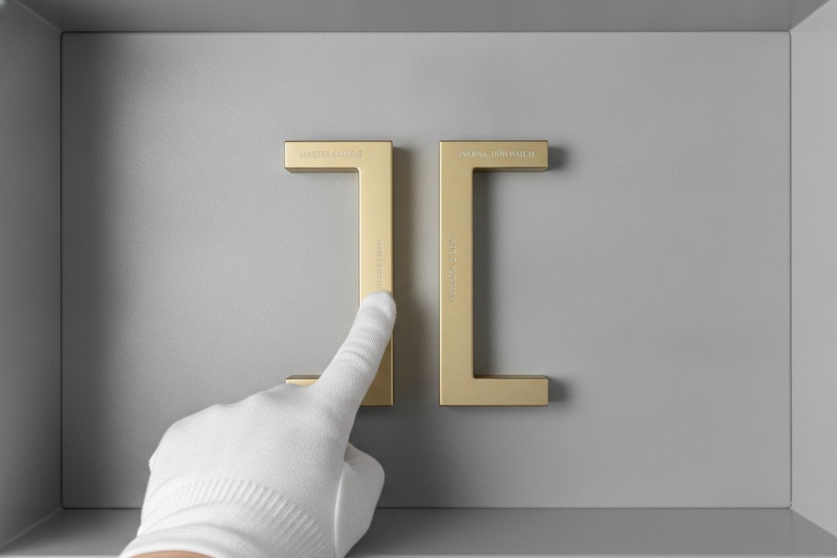 Surface Finish Consistency Matching Ensuring surface finish consistency between bulk orders and original aluminum handle samples (ID#3)