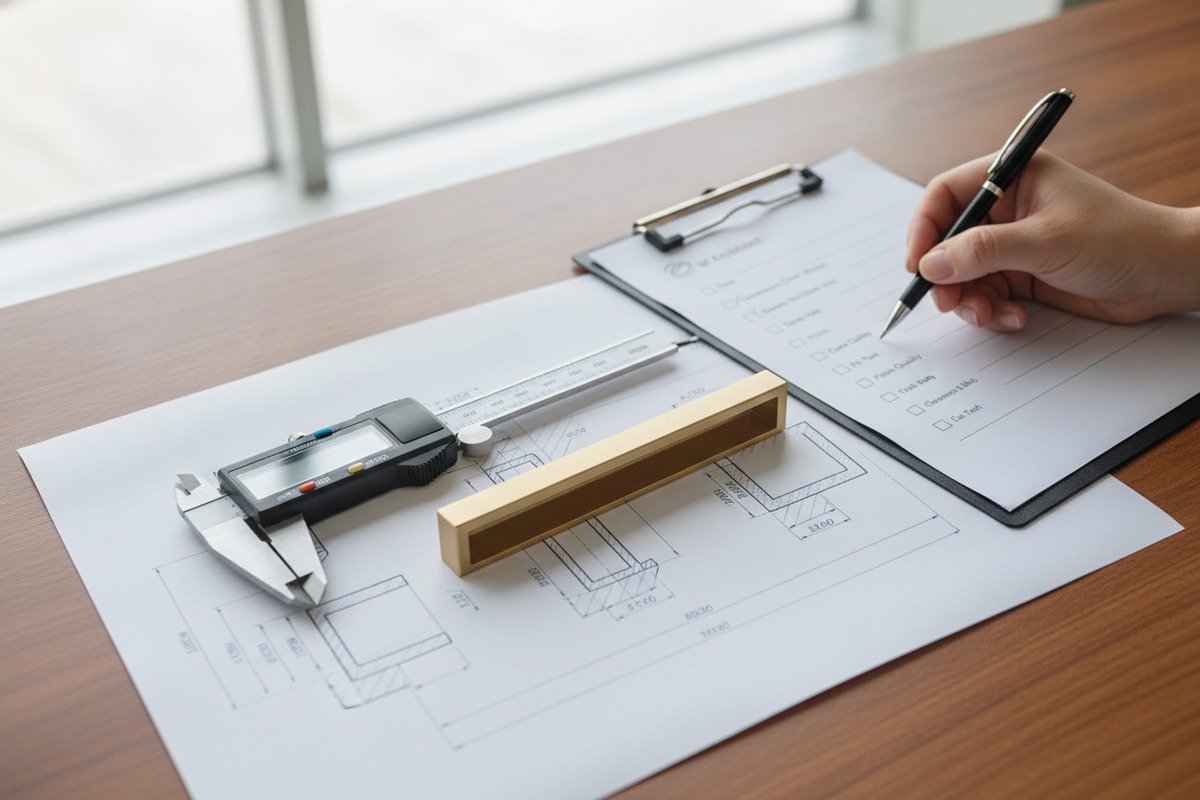 Preparing for a Foshan aluminum handle factory visit with checklists and measuring tools (ID#2)