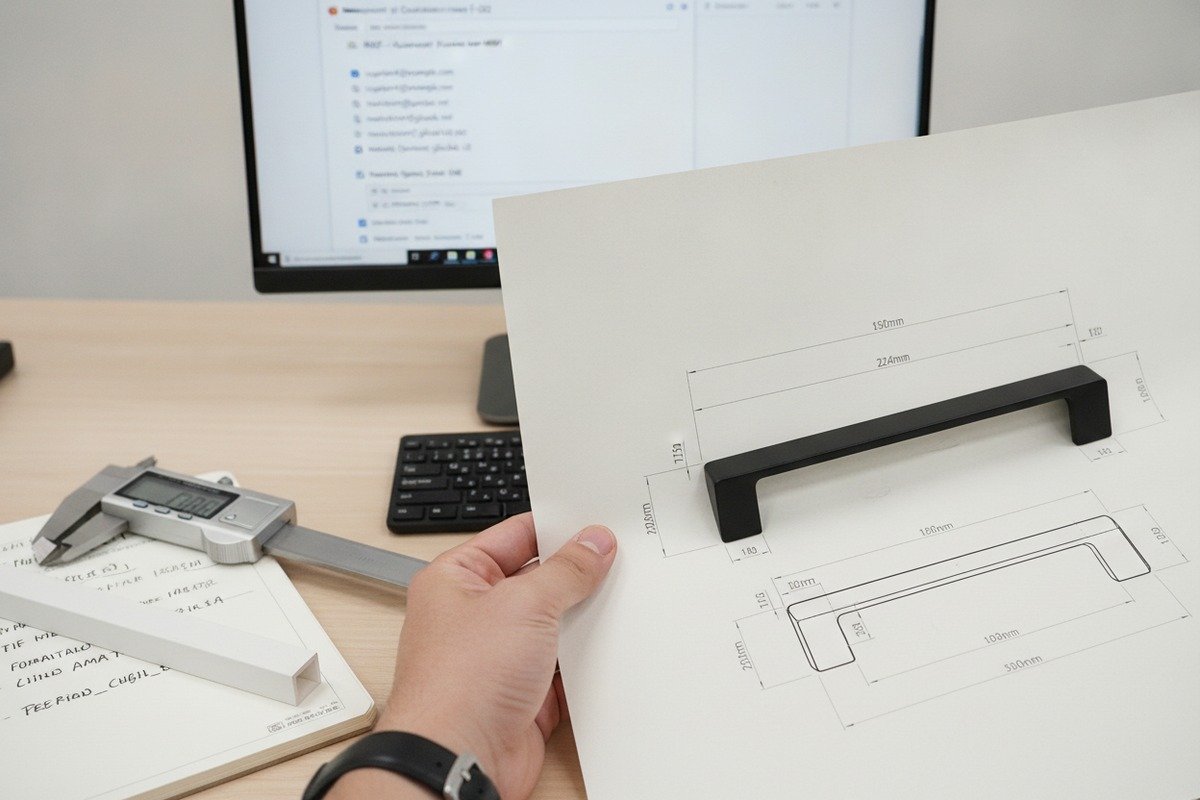 Standardized RFQ document for Chinese aluminum handle manufacturers including material and finish specifications (ID#2)