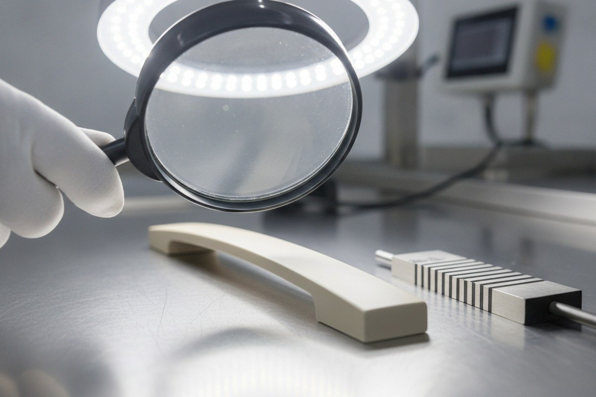 Surface Finish Durability Testing Testing aluminum handle surface finish durability with anodizing thickness and cross-hatch adhesion checks (ID#3)
