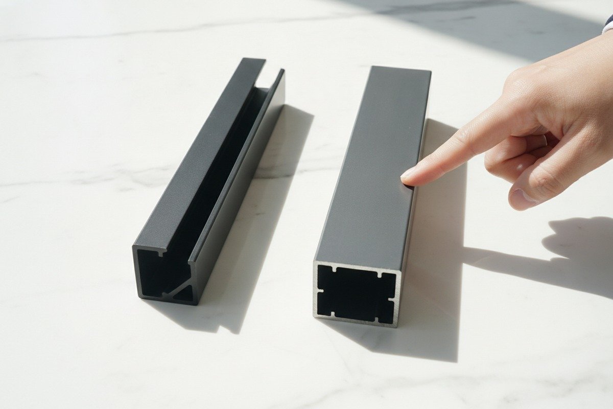 Comparing 6063-T5 and 6061-T6 aluminum alloy grades for durable furniture handle finishes (ID#2)