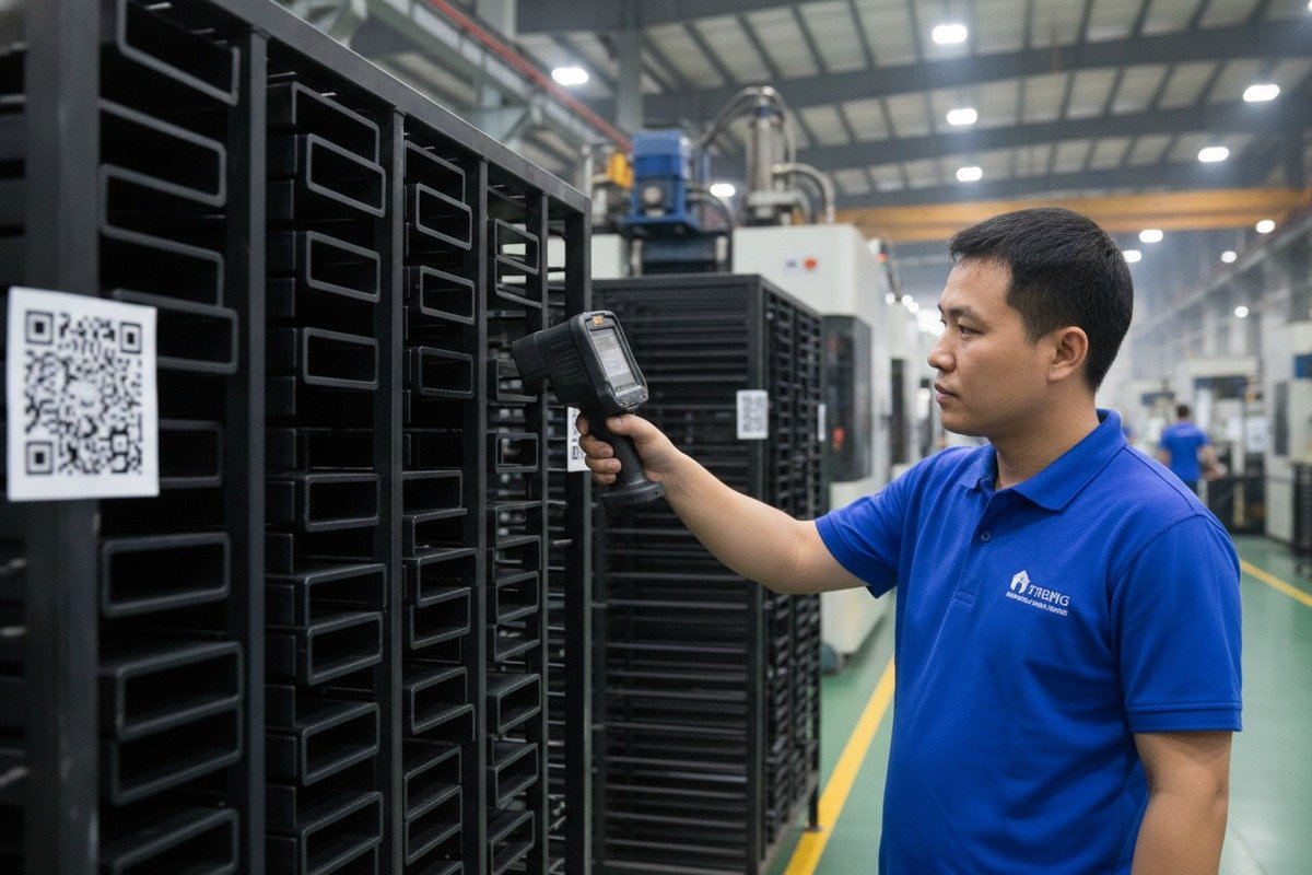 Real-Time Production Tracking Real-time production status monitoring for aluminum handles using a supplier digital tracking system (ID#2)