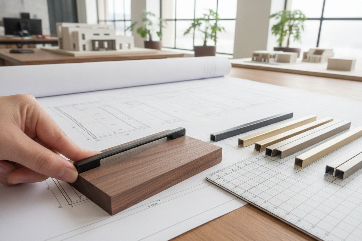 High-End Furniture Handle Styles Selecting suitable handle styles for high-end furniture designs based on door size and usage (ID#2)