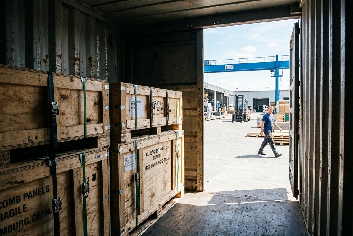 Ensuring On-Time Delivery Ensuring on-time delivery of bulk honeycomb panel orders through phased shipping logistics (ID#5)