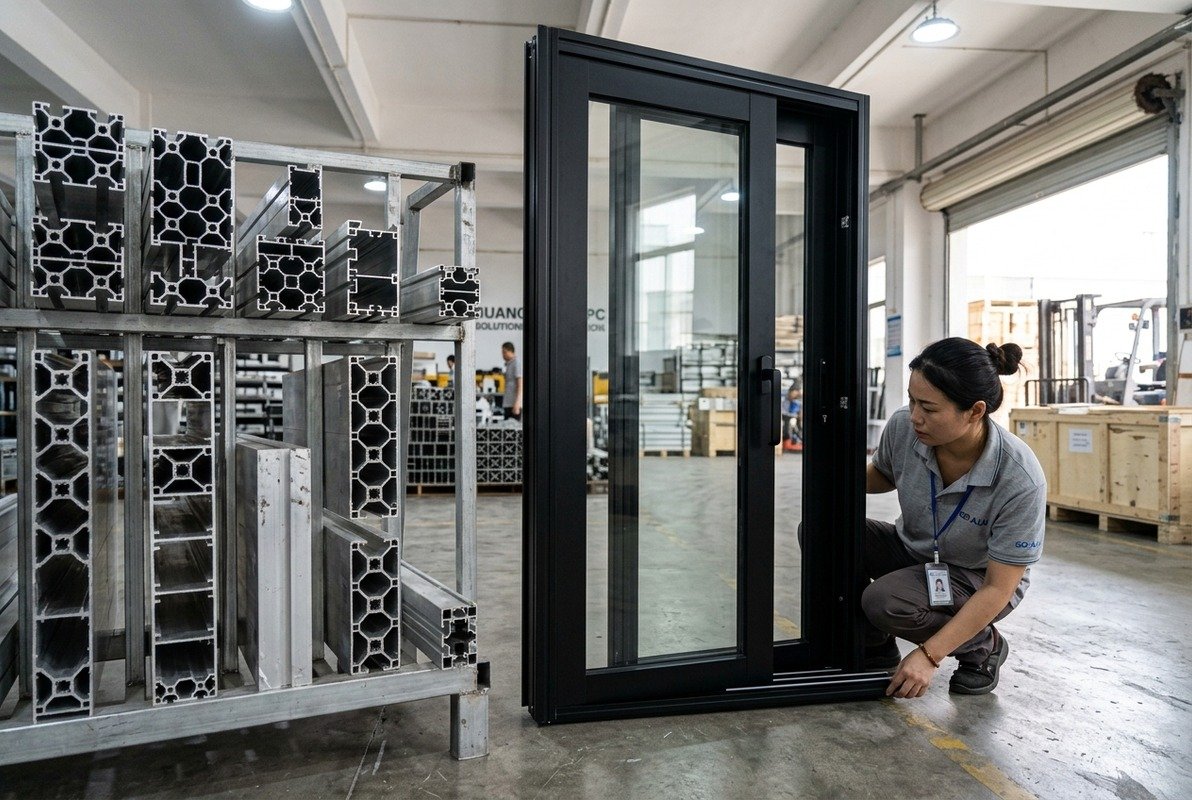 Custom Aluminum Profile Designs Custom OEM and ODM services for slim-frame glass door aluminum profile designs (ID#3)